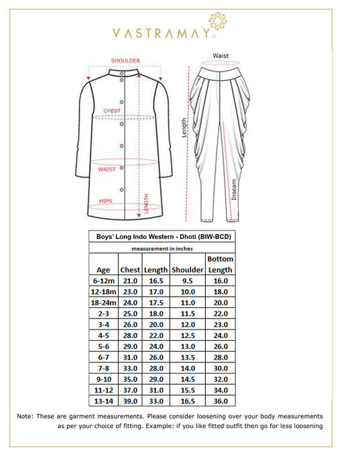 Boy's Maroon Indo Western Jacquard Sherwani And Dhoti Pant Set